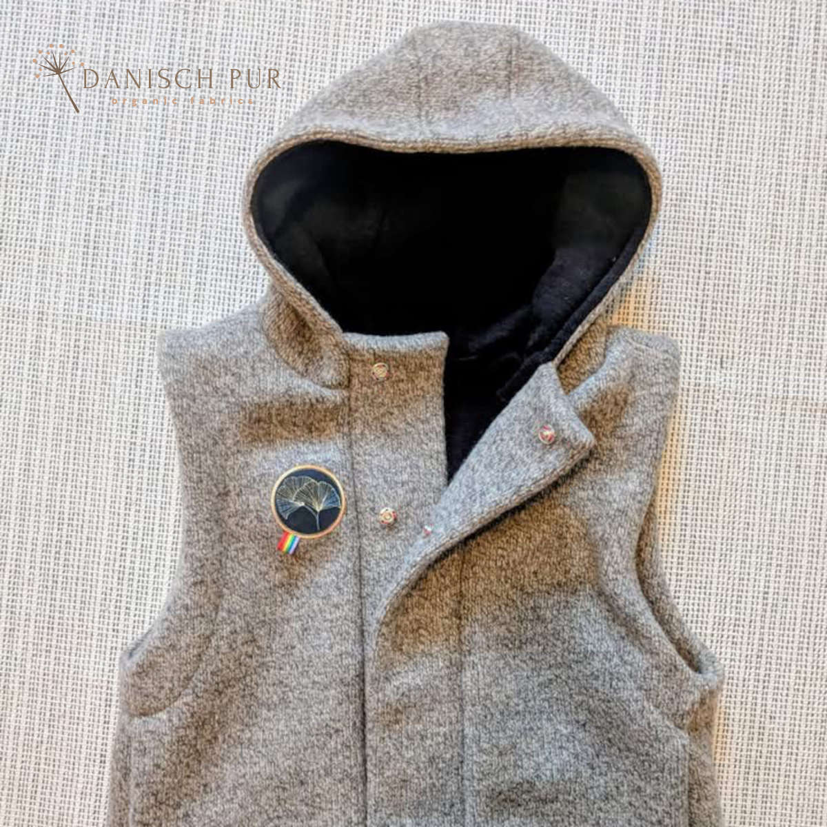 Grobstrick naturgraubraun aus Schurwolle (kbt konform)