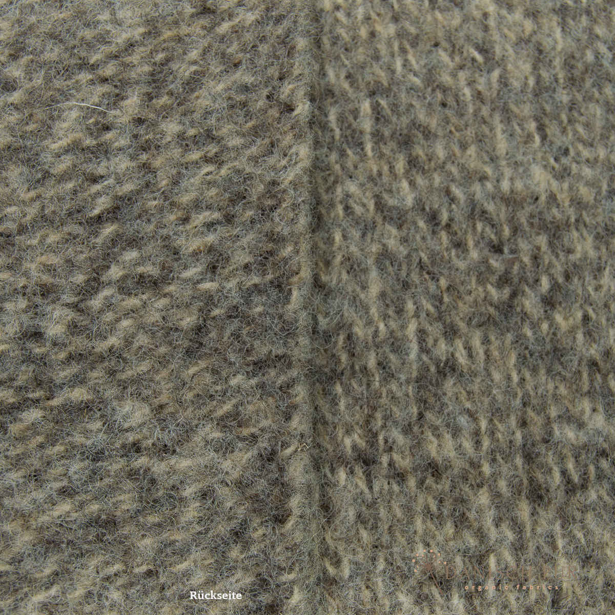 Chunky knit, natural grey-brown, made from virgin wool (organic certified)