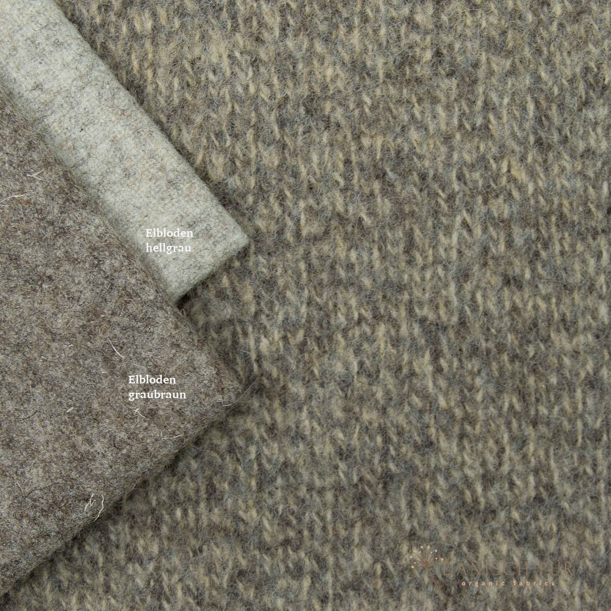 Chunky knit, natural grey-brown, made from virgin wool (organic certified)