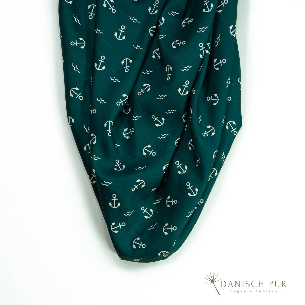Webware Hanf Lyocell Anker auf Petrol (54% Hanf-44% TENCEL™ Lyocell, 2% Elasthan)