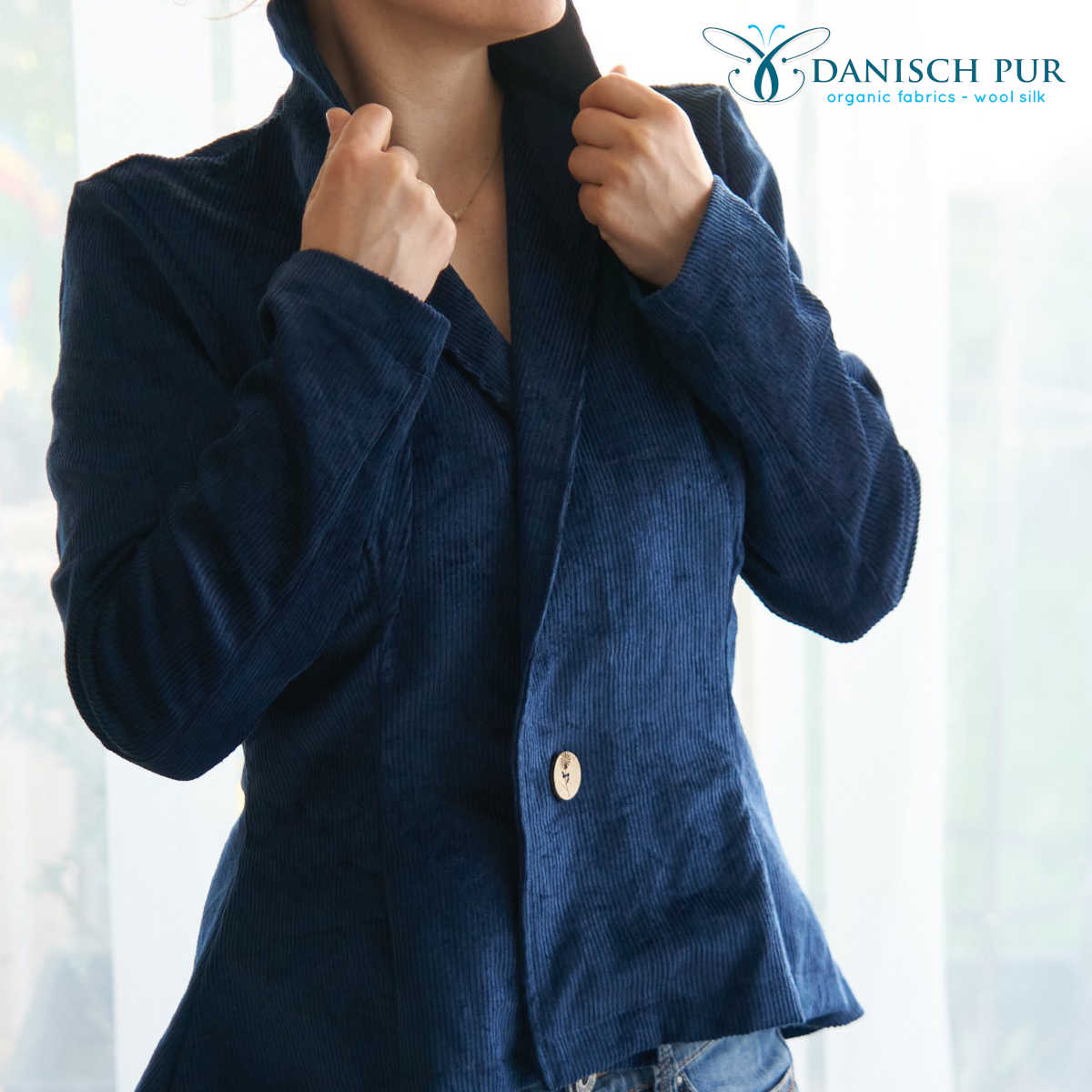 Webware Hanf Lyocell CORD - Cord Königsblau (55% Hanf-45% TENCEL™ Lyocell)