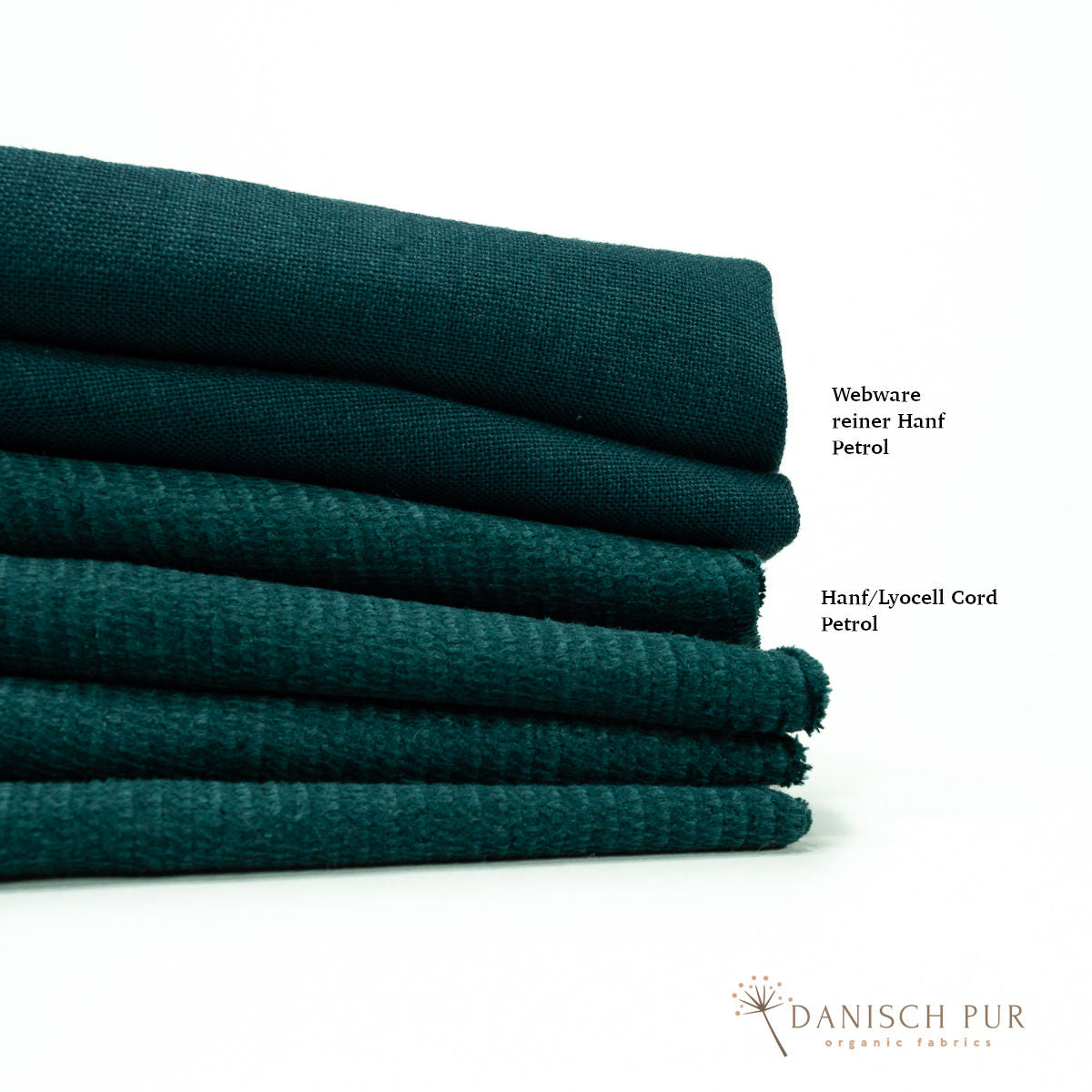 Webware Hanf Lyocell Cord Petrolgrün (55% Hanf-45% TENCEL™ Lyocell)