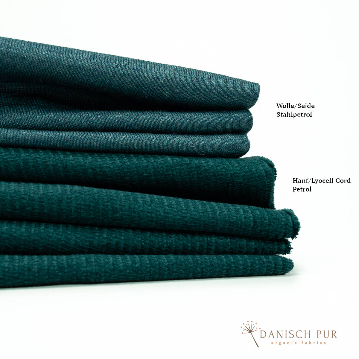 Webware Hanf Lyocell Cord Petrolgrün (55% Hanf-45% TENCEL™ Lyocell)