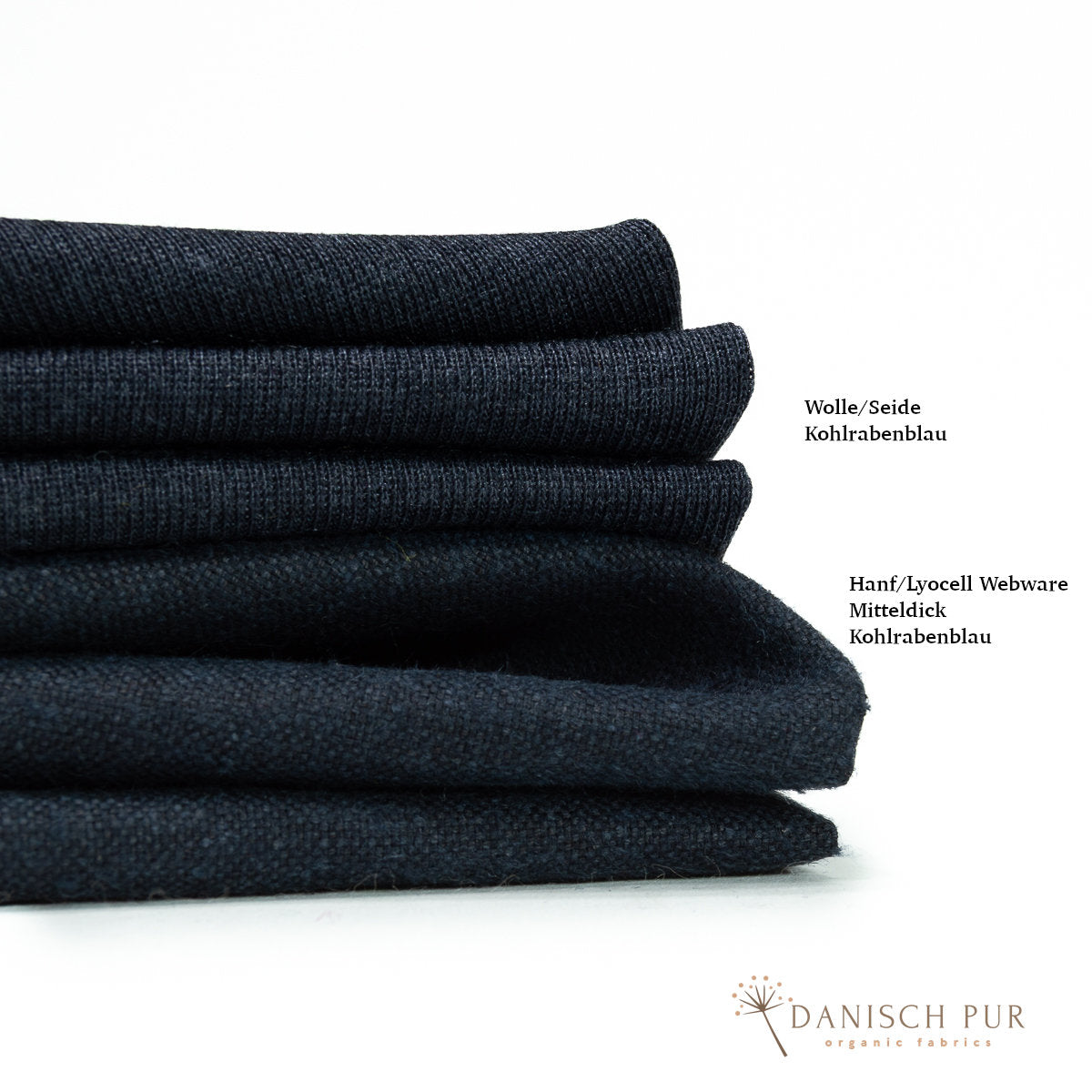 Webware Hanf Lyocell Kohlrabenblau (55% Hanf-43% TENCEL™ Lyocell- 2% Elasthan)