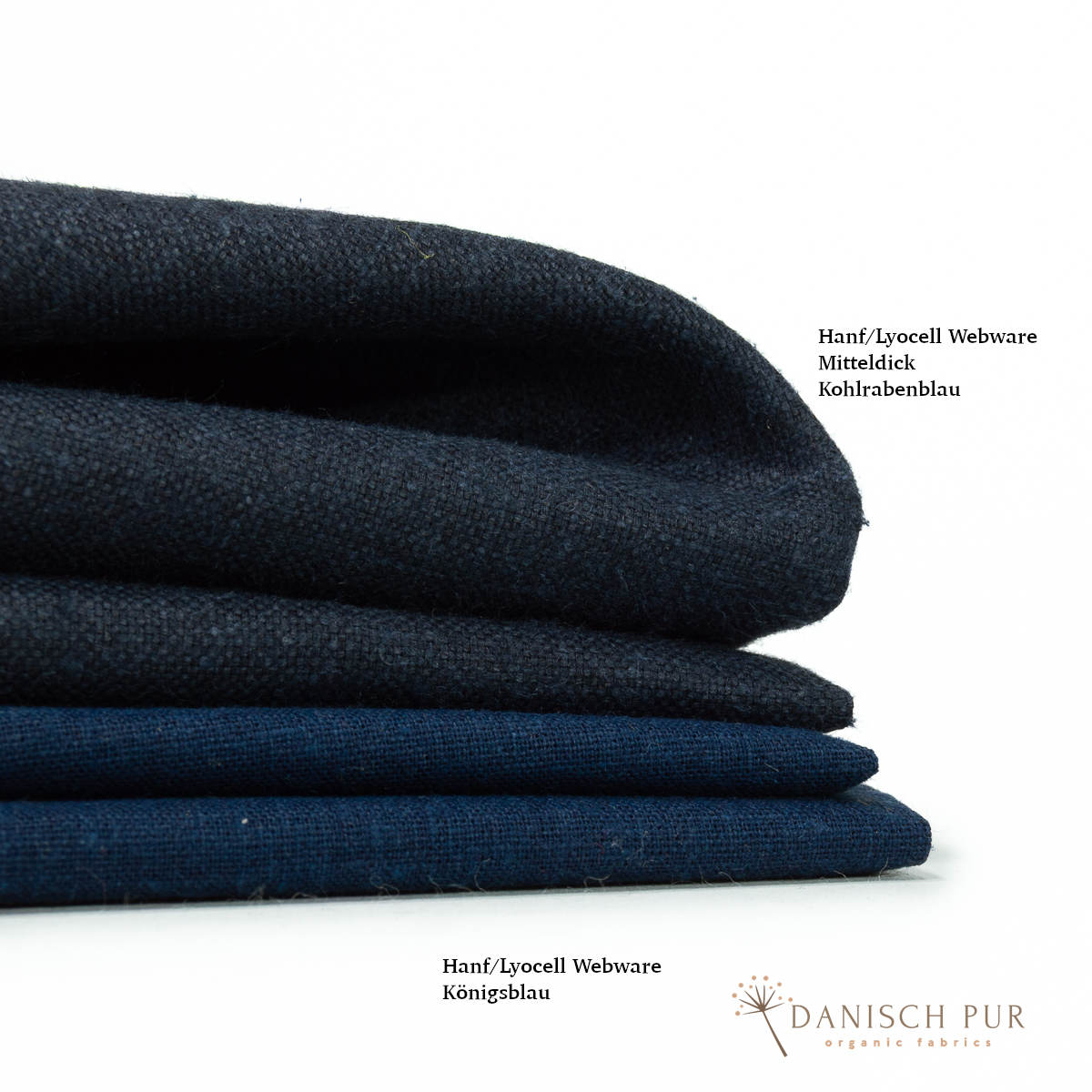 Webware Hanf Lyocell Kohlrabenblau (55% Hanf-43% TENCEL™ Lyocell- 2% Elasthan)