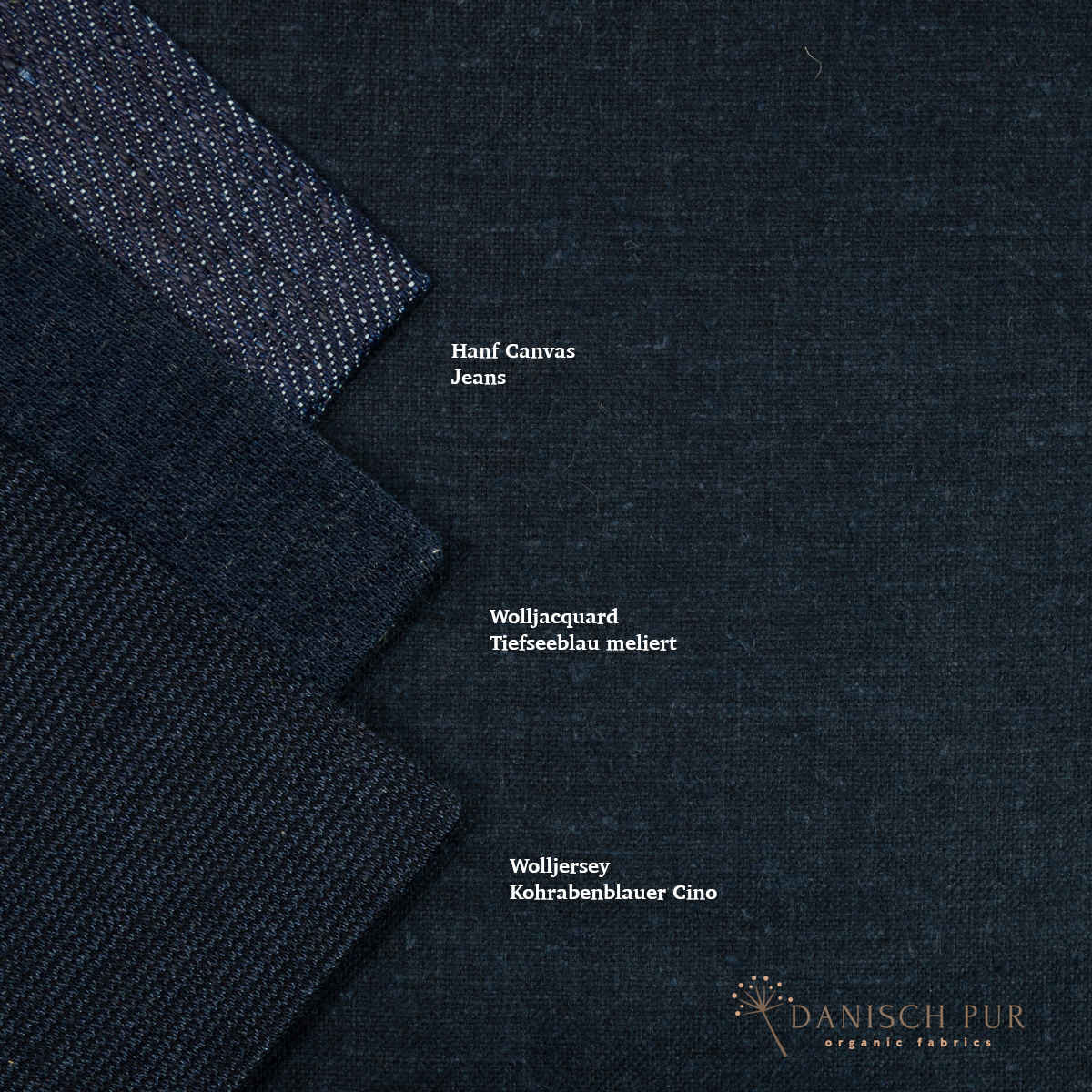 Webware Hanf Lyocell Kohlrabenblau (55% Hanf-43% TENCEL™ Lyocell- 2% Elasthan)