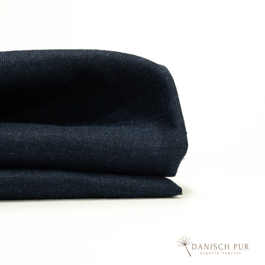 Woven fabric hemp lyocell deep sea blue (55% hemp - 43% TENCEL™ lyocell - 2% elastane)