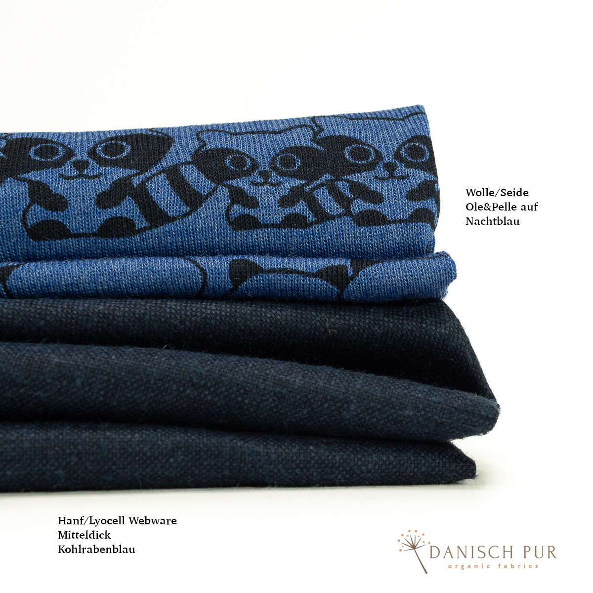Webware Hanf Lyocell Kohlrabenblau (55% Hanf-43% TENCEL™ Lyocell- 2% Elasthan)