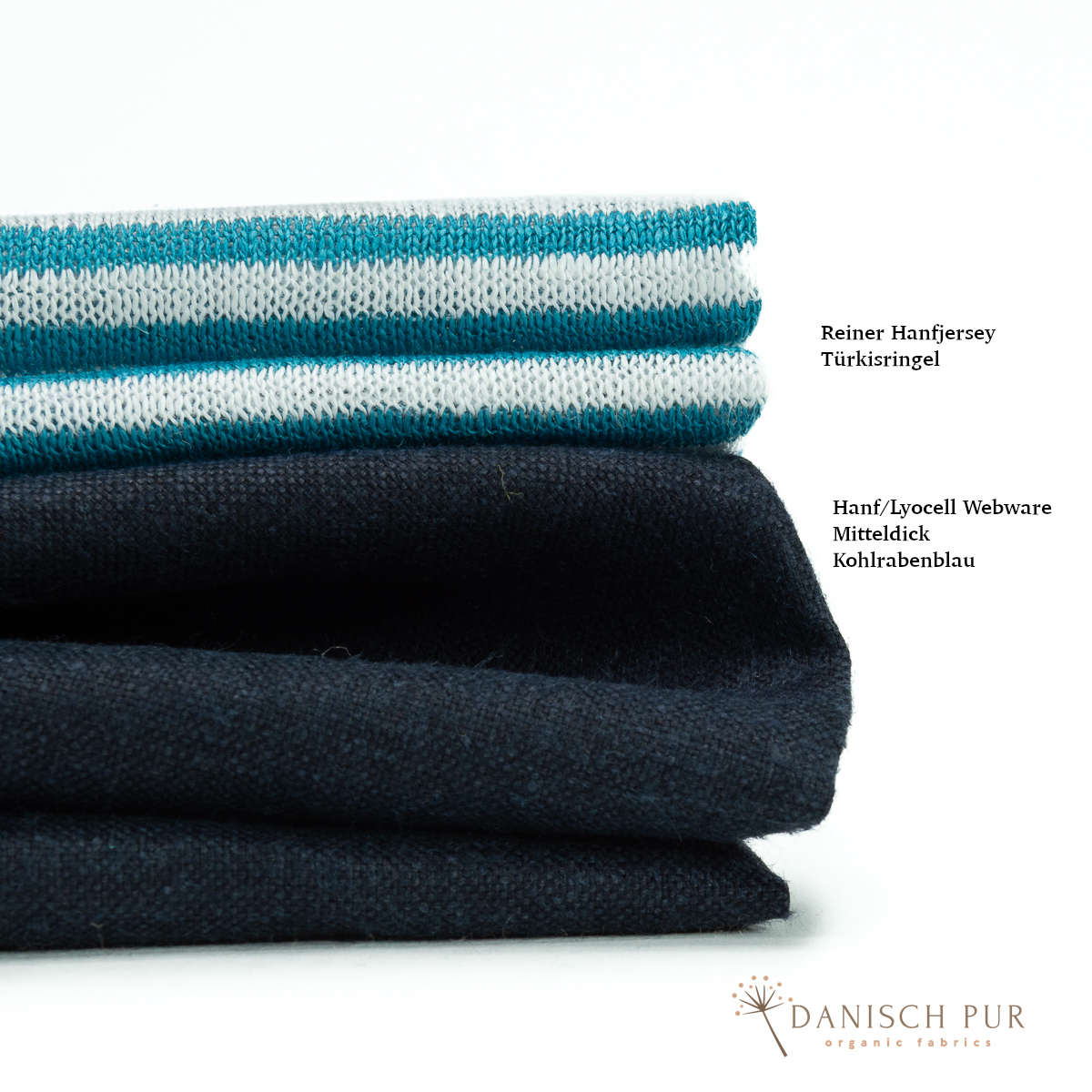 Webware Hanf Lyocell Kohlrabenblau (55% Hanf-43% TENCEL™ Lyocell- 2% Elasthan)