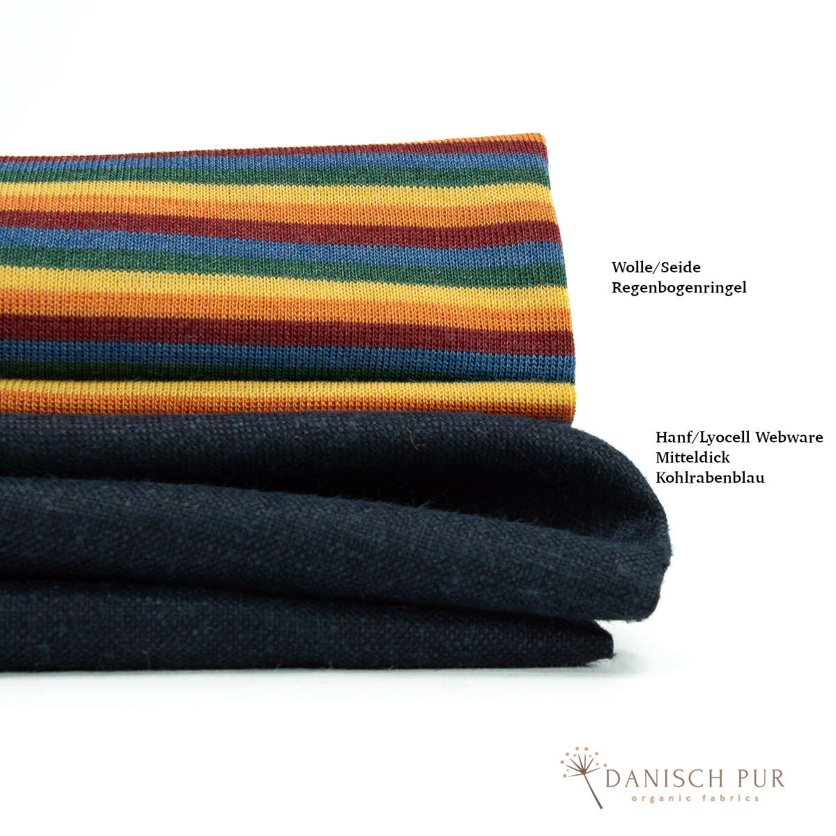 Webware Hanf Lyocell Kohlrabenblau (55% Hanf-43% TENCEL™ Lyocell- 2% Elasthan)
