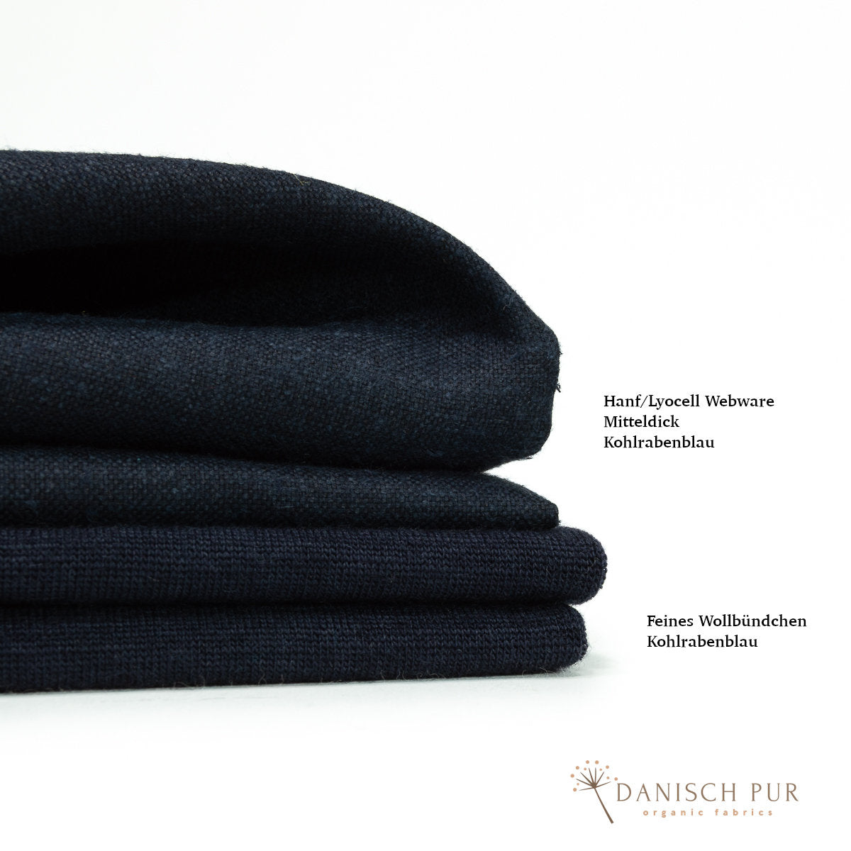 Webware Hanf Lyocell Kohlrabenblau (55% Hanf-43% TENCEL™ Lyocell- 2% Elasthan)