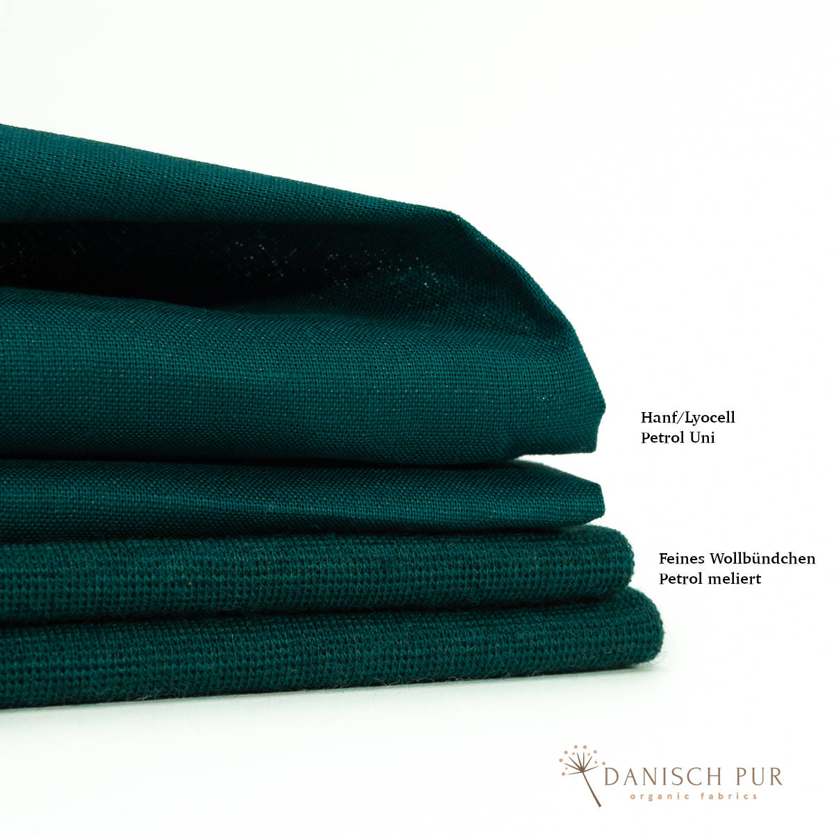 Webware Hanf Lyocell Petrol (54% Hanf-44% TENCEL™ Lyocell, 2% Elasthan)