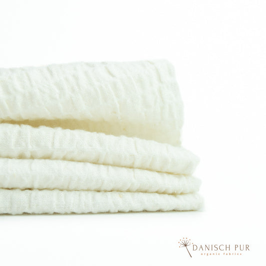 Webware Hanf Lyocell Seersucker Weiß (55% Hanf-44% TENCEL™ Lyocell, 1% Elasthan)