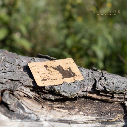 Korkpatch- Korklabel "Katze spielend"