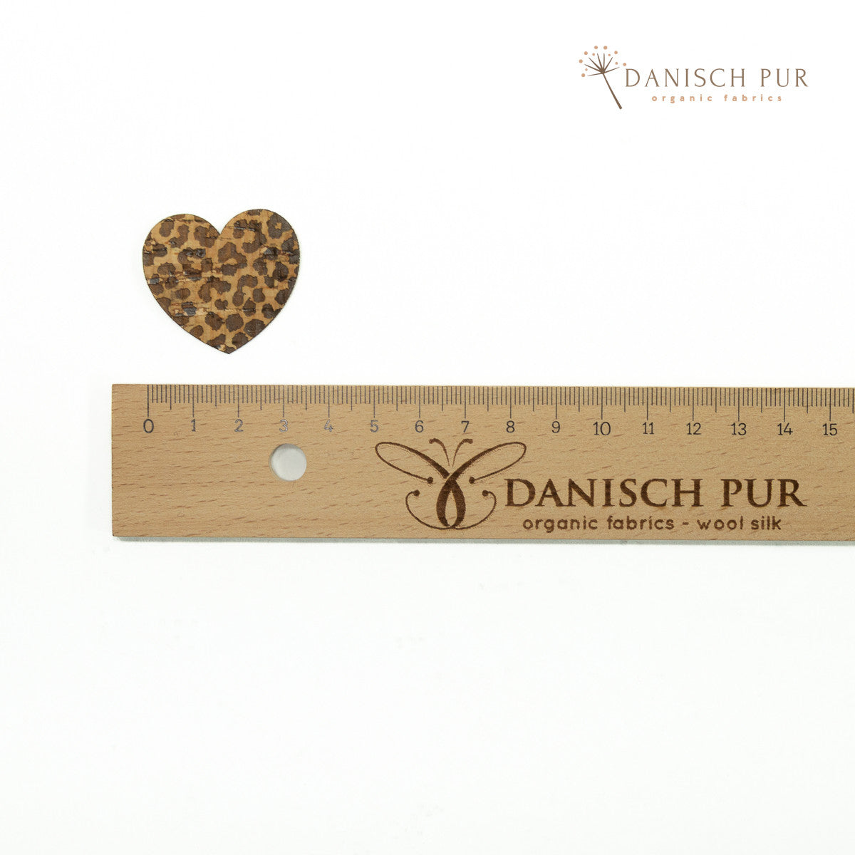 Korkpatch- Korklabel Leoherz - Herz mit Leomuster