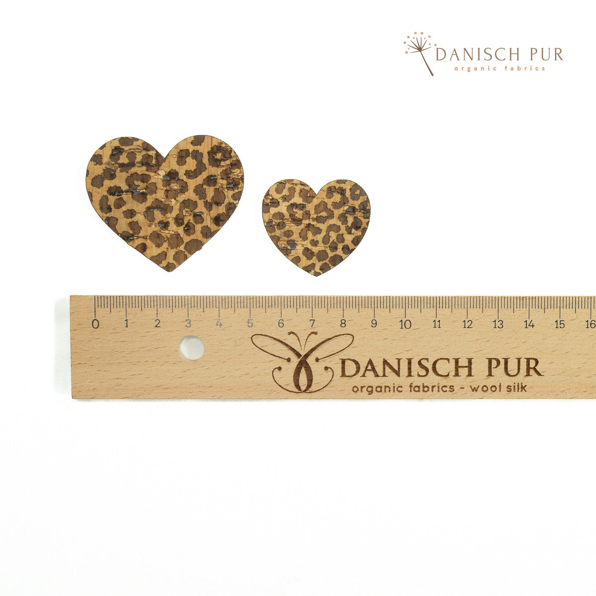 Korkpatch- Korklabel Leoherz - Herz mit Leomuster