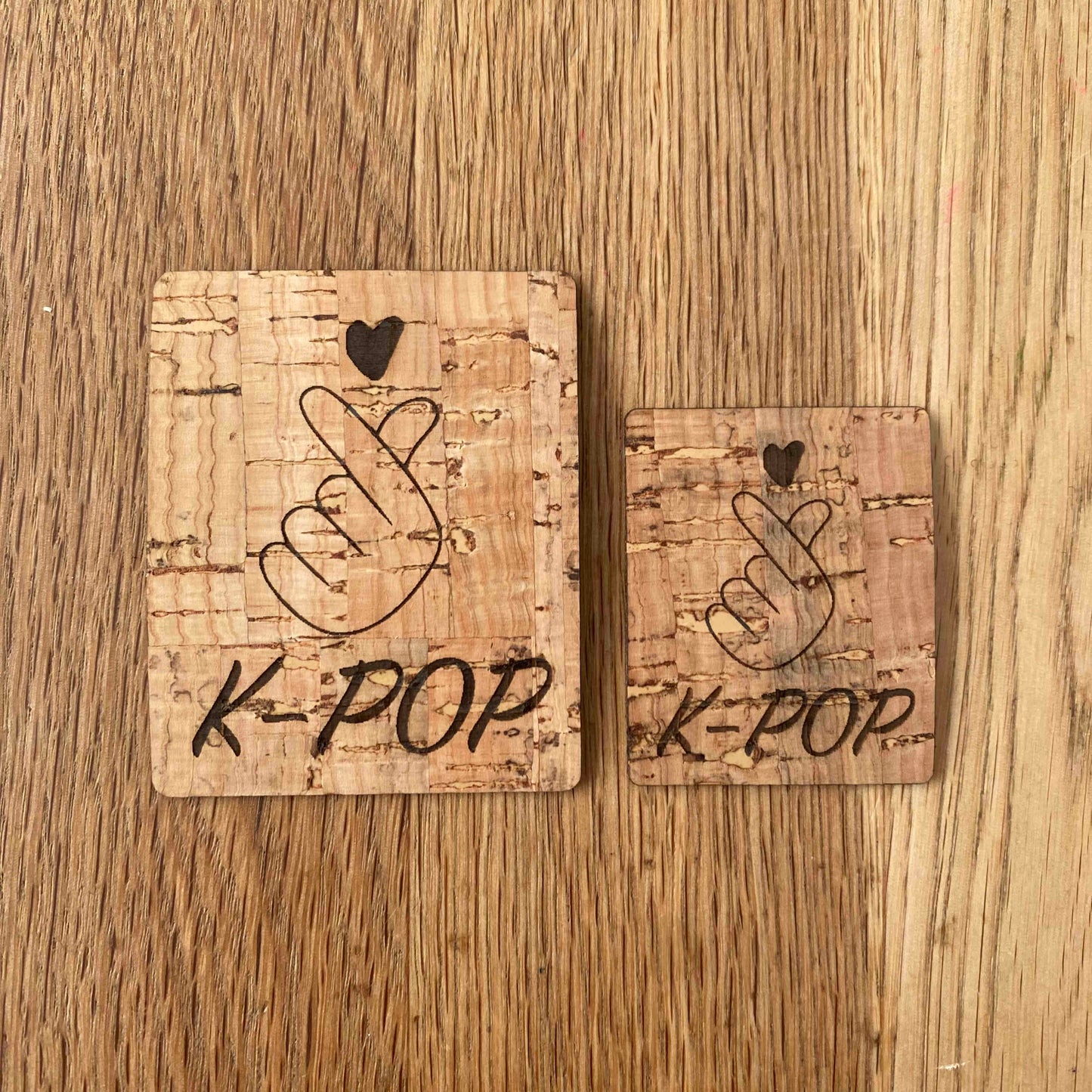 Cork patch - cork label "K-Pop" with lettering