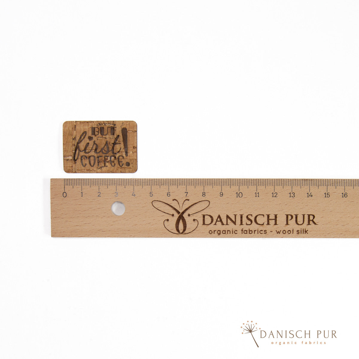 Korkpatch- Korklabel "But first COFFEE"