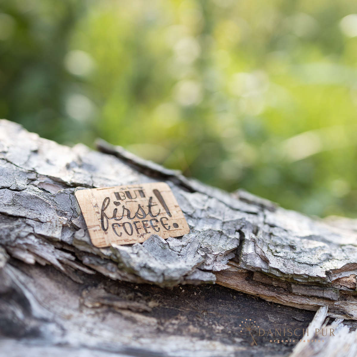 Korkpatch- Korklabel "But first COFFEE"