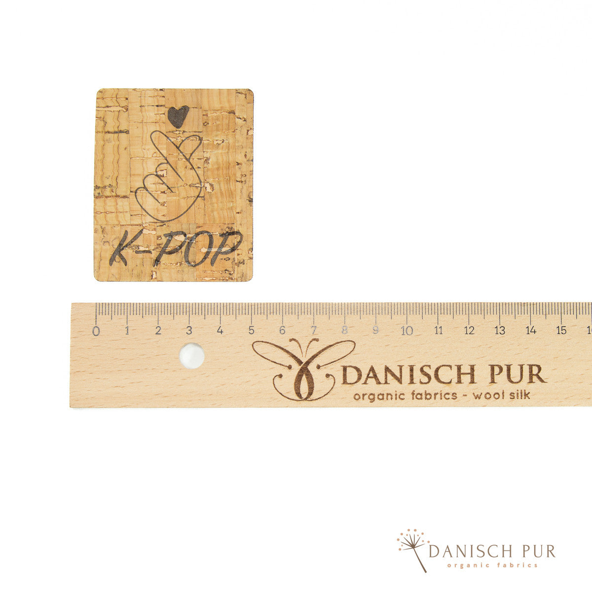 Cork patch - cork label "K-Pop" with lettering