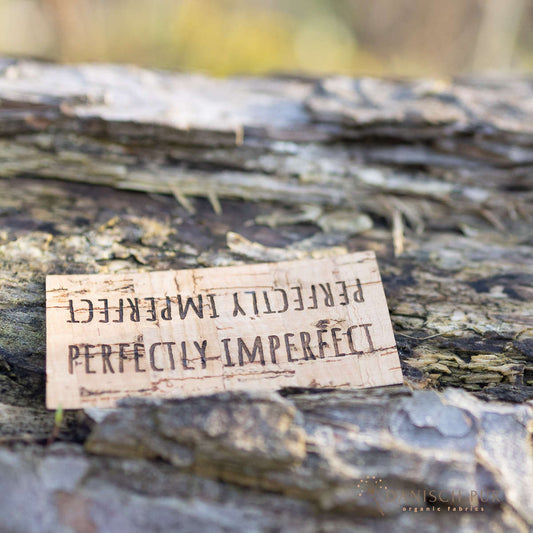 Korkpatch- Korklabel "Perfectly Imperfect" auch als Klapplabel nutzbar