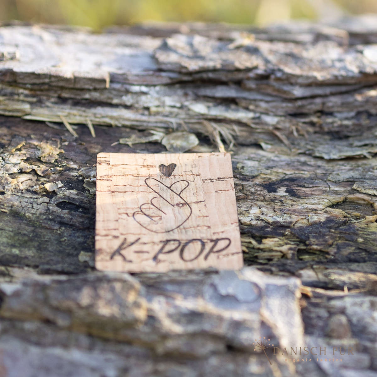 Cork patch - cork label "K-Pop" with lettering