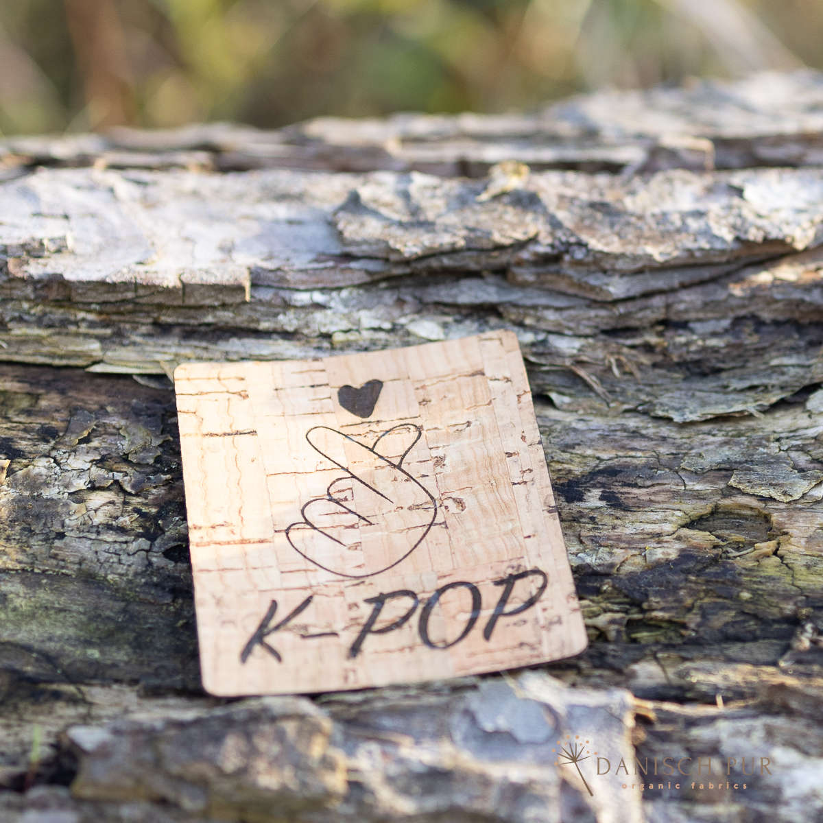 Cork patch - cork label "K-Pop" with lettering