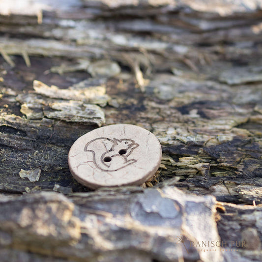 Knopf Kokosnuss - Eichhörnchen 28mm