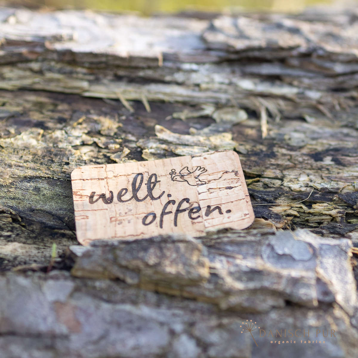 Cork patch - cork label "world. open."