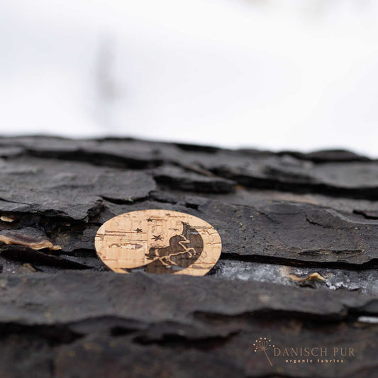 Korkpatch- rundes Korklabel "Einhorn mit Mond"