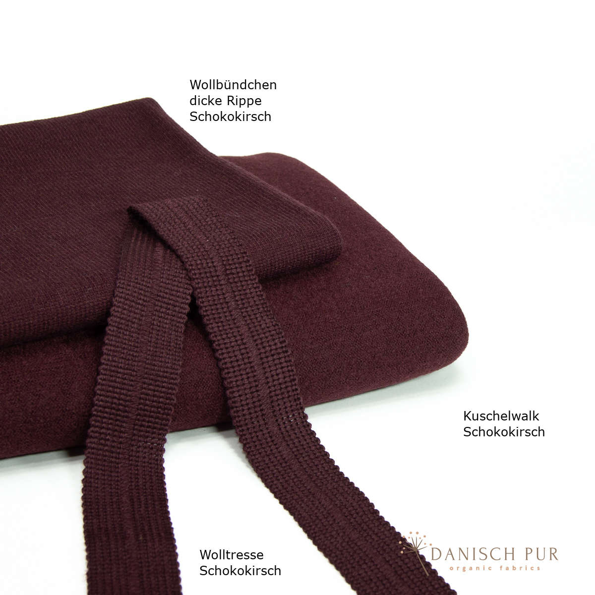 Cozy walk in chocolate cherry - organic wool walk as merino wool walk