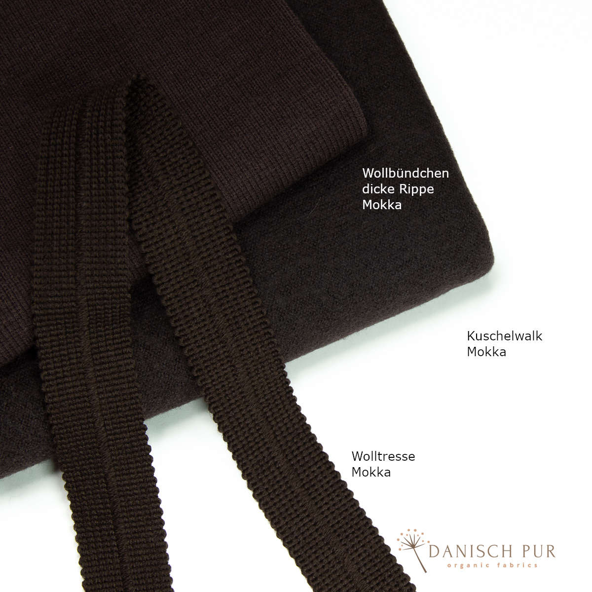 Cuddly walk in mocha - organic boiled wool as merino walk