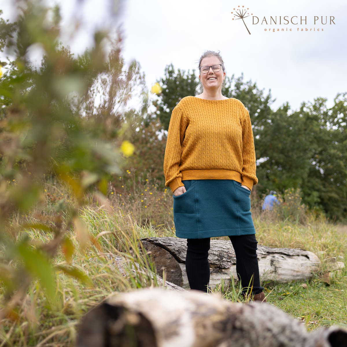 Meliertes Bio Wollbündchen Gold(kbt, mulesingfrei) Rippe im Schlauch