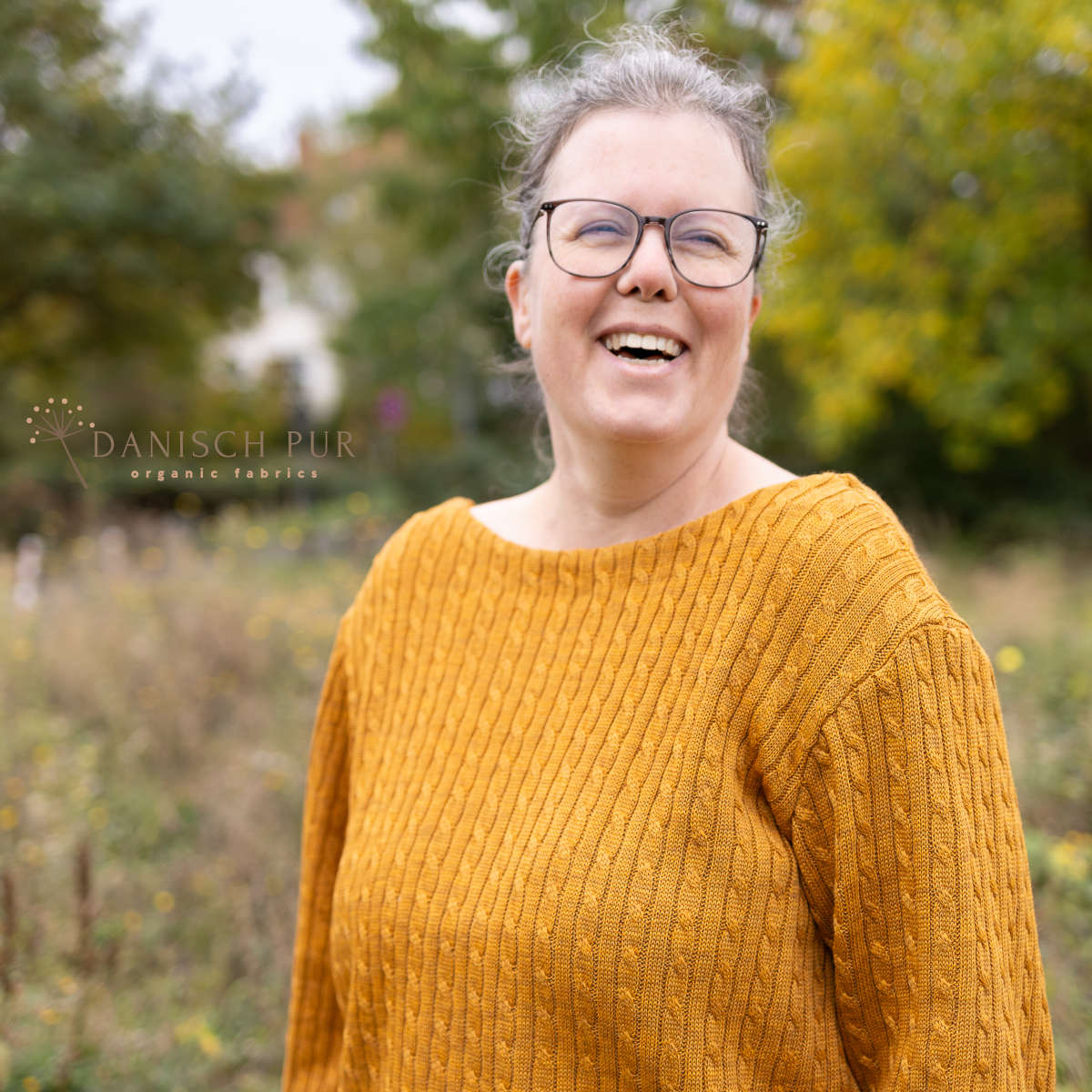 Dicker Bio Wolljersey Zopfstrick Gold meliert (Merino, kbt, mulesingfrei)