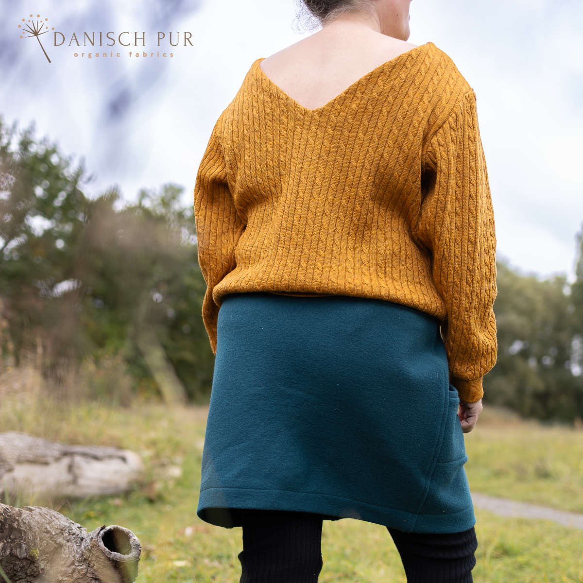 Dicker Bio Wolljersey Zopfstrick Gold meliert (Merino, kbt, mulesingfrei)