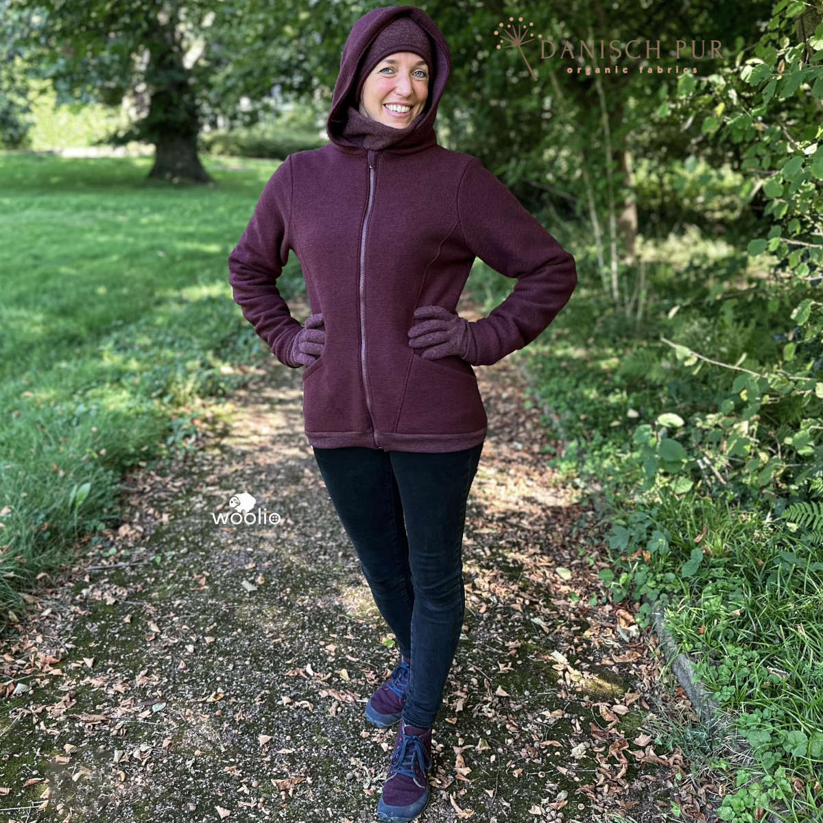 Cozy walk in chocolate cherry - organic wool walk as merino wool walk