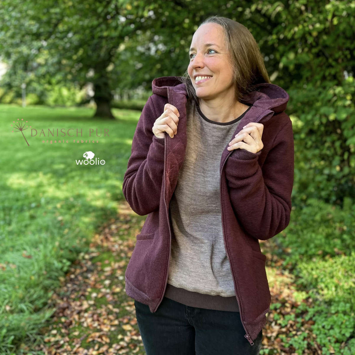 Cozy walk in chocolate cherry - organic wool walk as merino wool walk