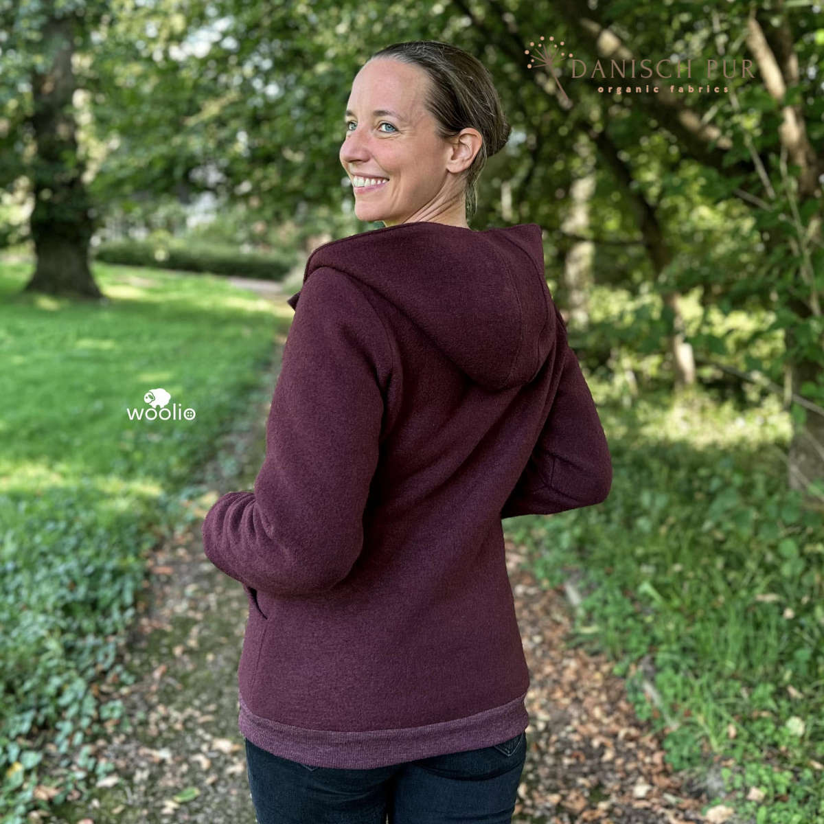 Cozy walk in chocolate cherry - organic wool walk as merino wool walk