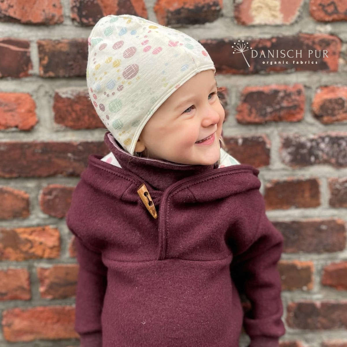 Cozy walk in chocolate cherry - organic wool walk as merino wool walk