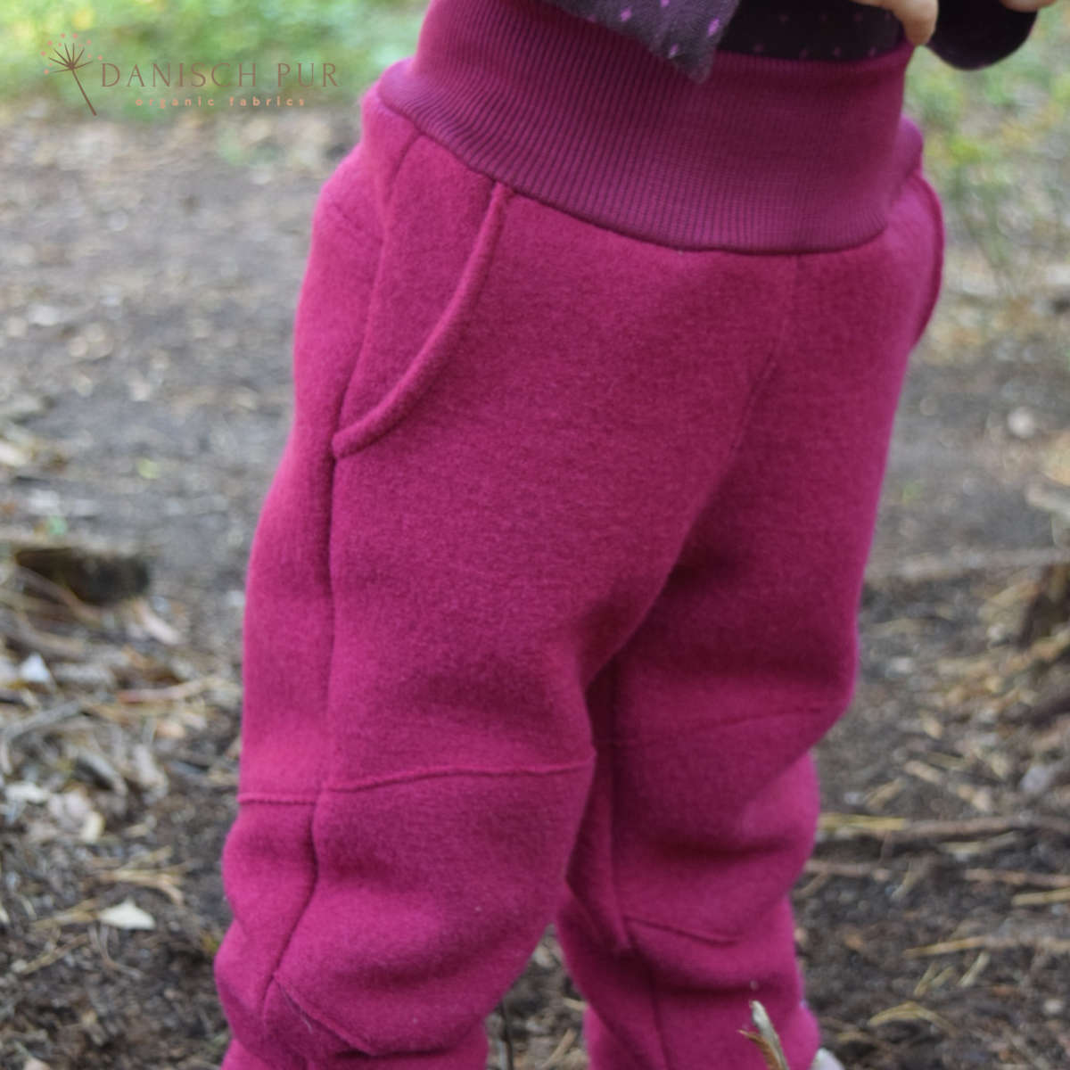 Organic wool ribbing, Lampone melange (organic, mulesing-free), ribbed in a tube