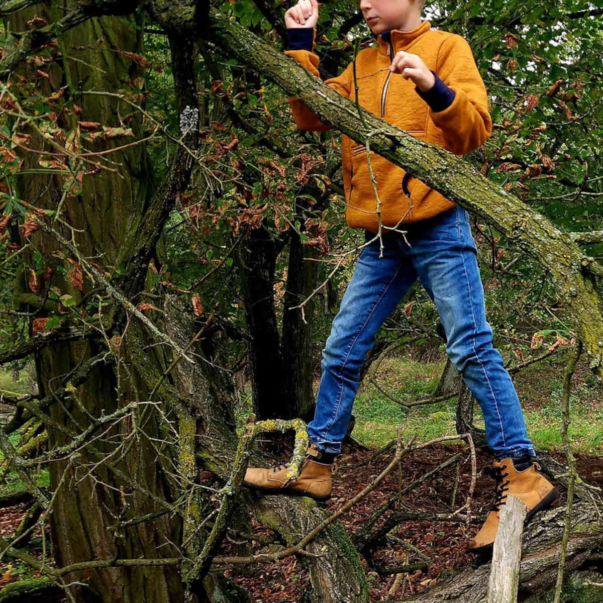 Bio Wendefleece Gold meliert (100% Schurwolle, Merino, kbt, mulesingfrei)