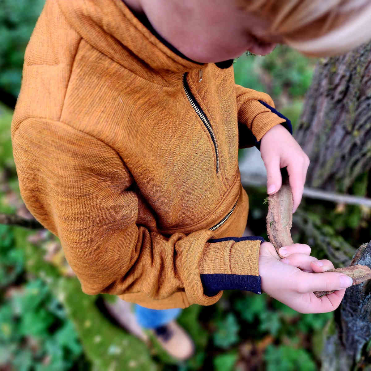 Bio Wendefleece Gold meliert (100% Schurwolle, Merino, kbt, mulesingfrei)