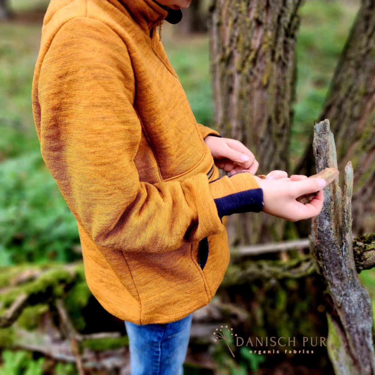 Bio Wendefleece Gold meliert (100% Schurwolle, Merino, kbt, mulesingfrei)