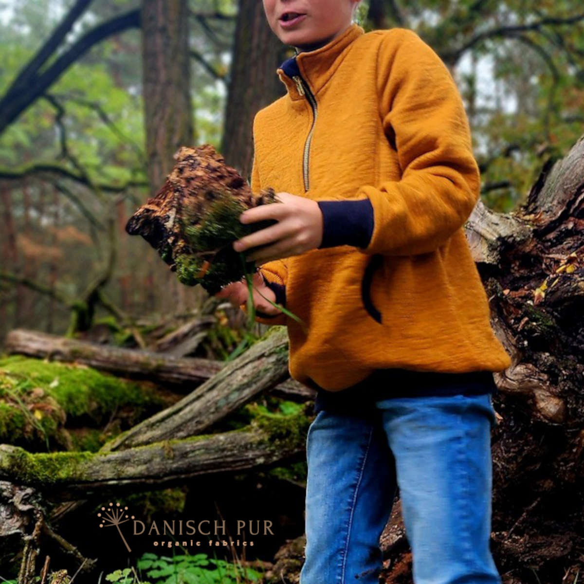 Bio Wendefleece Gold meliert (100% Schurwolle, Merino, kbt, mulesingfrei)