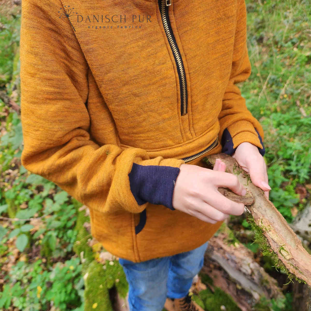 Bio Wendefleece Gold meliert (100% Schurwolle, Merino, kbt, mulesingfrei)