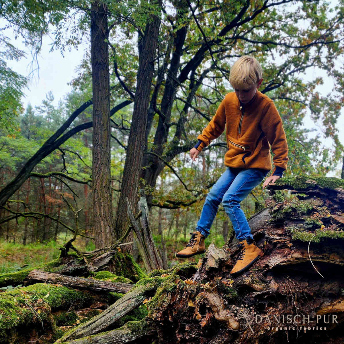 Bio Wendefleece Gold meliert (100% Schurwolle, Merino, kbt, mulesingfrei)