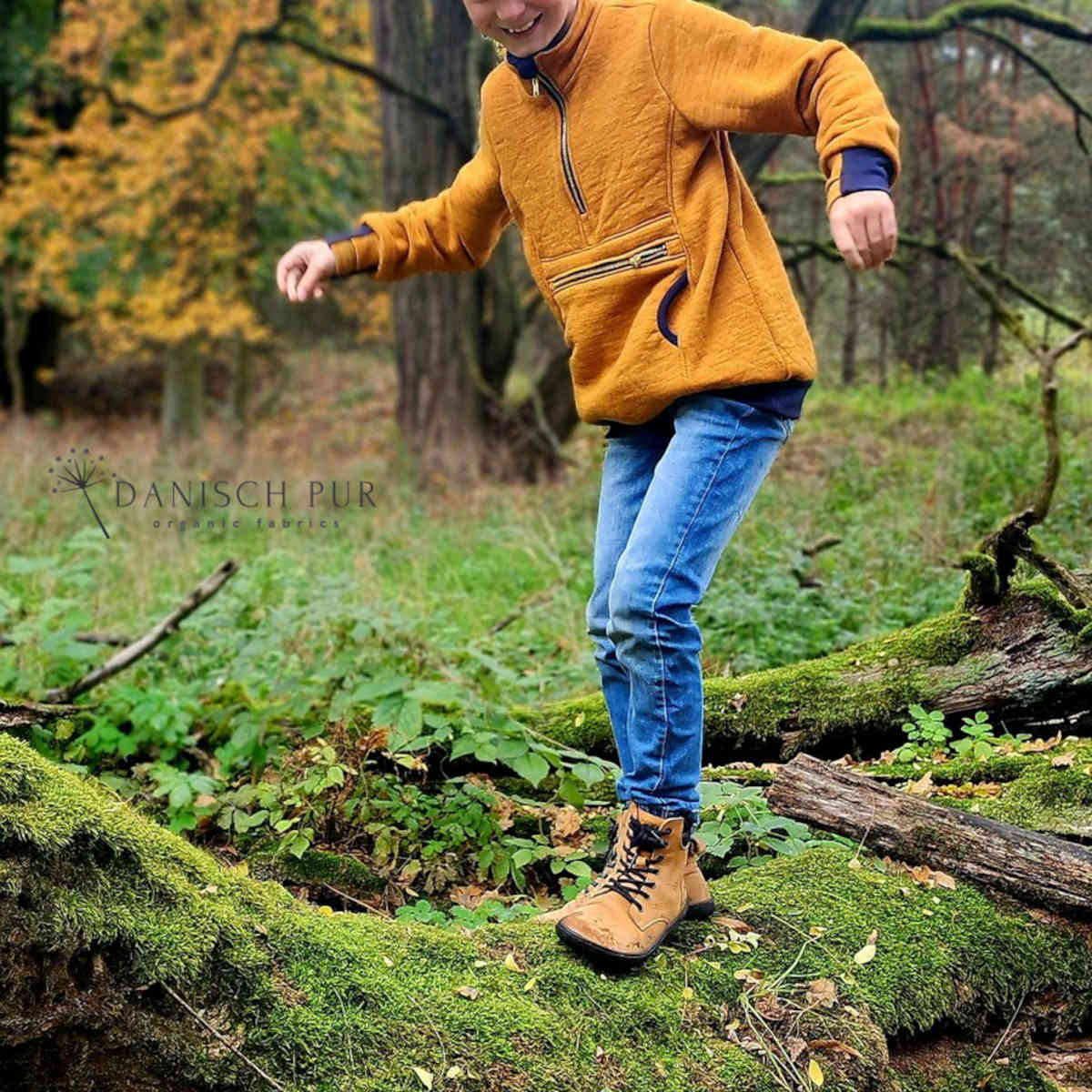 Bio Wendefleece Gold meliert (100% Schurwolle, Merino, kbt, mulesingfrei)