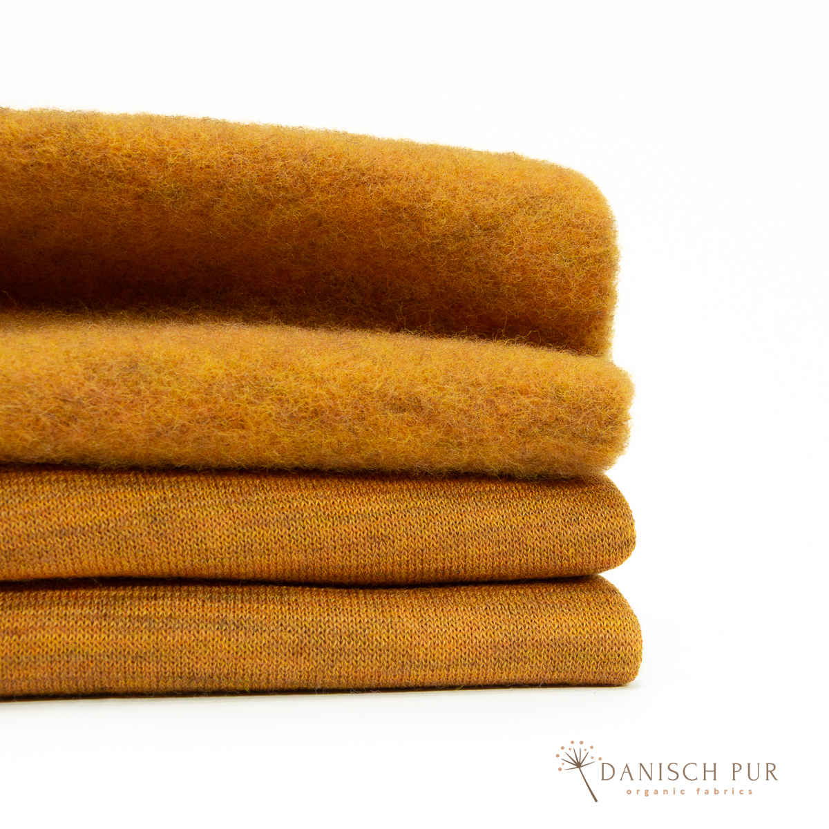 Bio Wendefleece Gold meliert (100% Schurwolle, Merino, kbt, mulesingfrei)