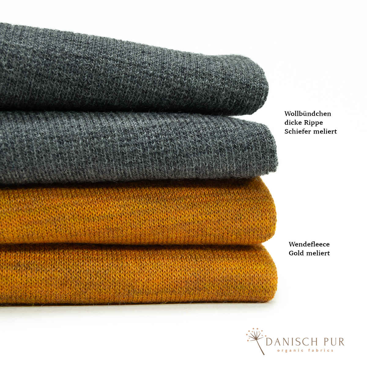Bio Wendefleece Gold meliert (100% Schurwolle, Merino, kbt, mulesingfrei)