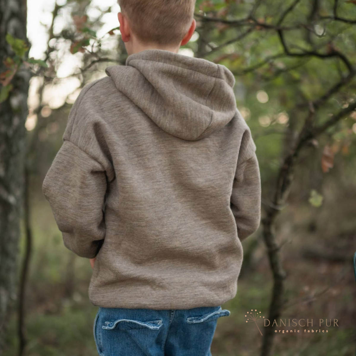 Bio Wendefleece Taupe meliert (100% Schurwolle, Merino, kbt, mulesingfrei)
